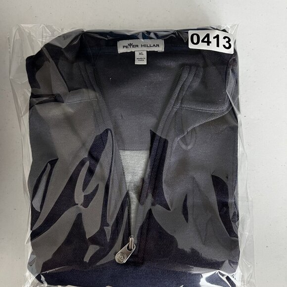 Peter Millar XL Mens Interlock Ottoman Quarter Zip Pullover banded cuffs and hem - Picture 14 of 16